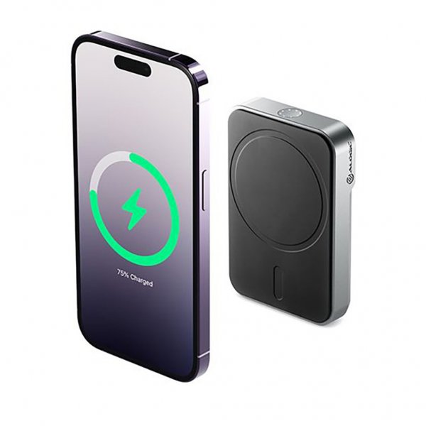 ALOGIC Matrix Universal Magnetic Power Bank 5000 mAh MagSafe Musta