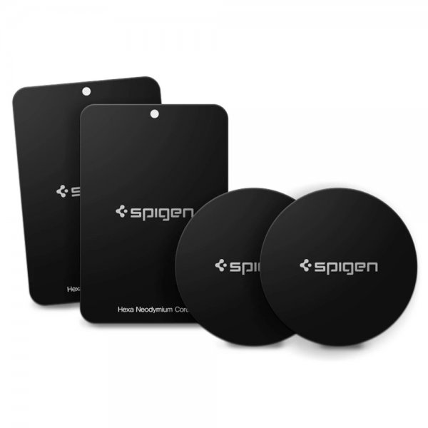 Spigen Kuel auton pidikkeen metallilevyt, 4 kpl, musta