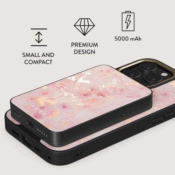 Burga Powerbank MagSafe 5000 mAh Golden Coral Harmaa