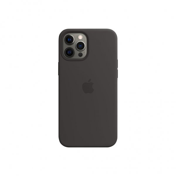 Apple Alkuperäinen iPhone 12 Pro Max Kuori Silikonikuori MagSafe Musta