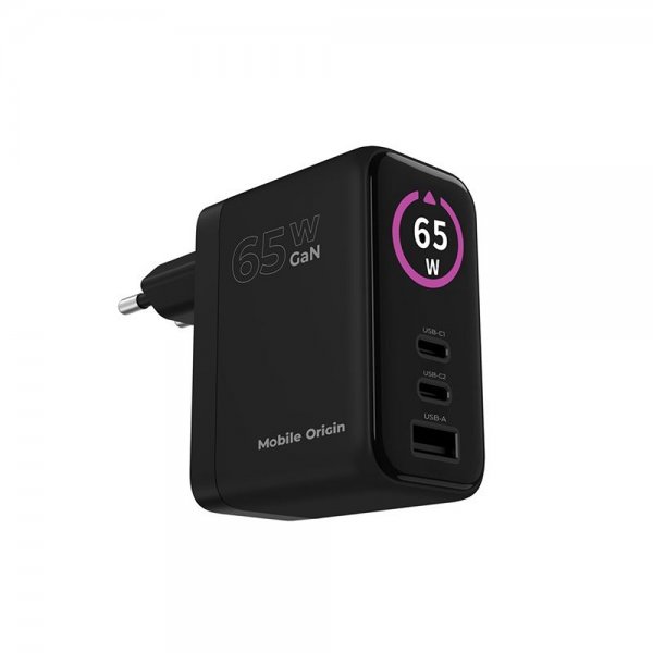 Mobile Origin -laturi näytöllä GaN 65W