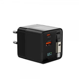 Mobile Origin -laturi näytöllä, GaN 65W, sisäänrakennettu USB-C-kaapeli