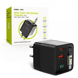 Mobile Origin -laturi näytöllä, GaN 65W, sisäänrakennettu USB-C-kaapeli