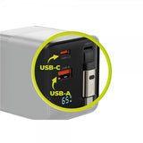 Mobile Origin -laturi näytöllä, GaN 65W, sisäänrakennettu USB-C-kaapeli