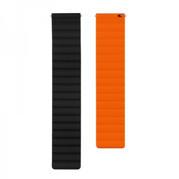 Mobile Origin Samsung Galaxy Watch 8 40/44mm/Classic 46mm ranneke Easy Strap musta-oranssi
