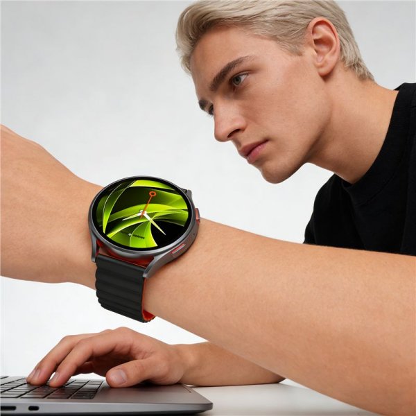 Mobile Origin Samsung Galaxy Watch 20mm Ranneke Easy Strap Musta Oranssi