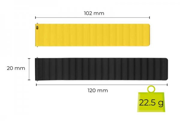 Mobile Origin Samsung Galaxy Watch 20mm Ranneke Easy Strap Musta Keltainen