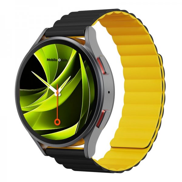 Mobile Origin Samsung Galaxy Watch 20mm Ranneke Easy Strap Musta Keltainen