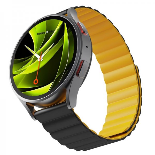Mobile Origin Samsung Galaxy Watch 20mm Ranneke Easy Strap Musta Keltainen