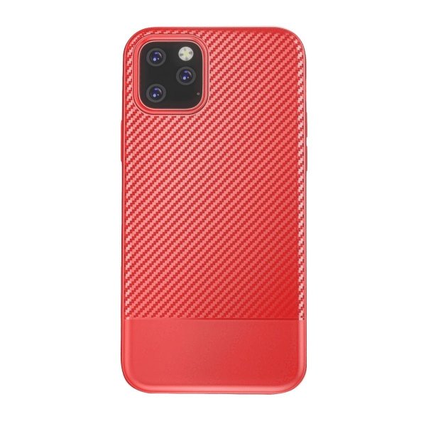 iPhone 11 Pro Max Kuori Hiilikuitukuvio Punainen