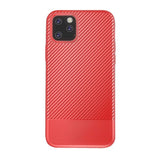 iPhone 11 Pro Max Kuori Hiilikuitukuvio Punainen
