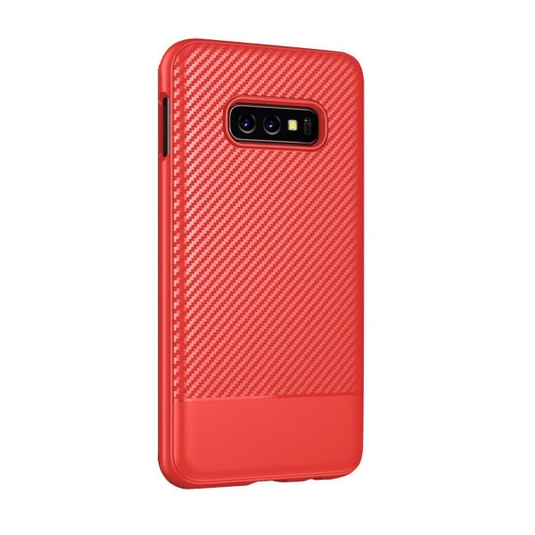 Samsung Galaxy S10E Kuori Hiilikuitukuvio Punainen