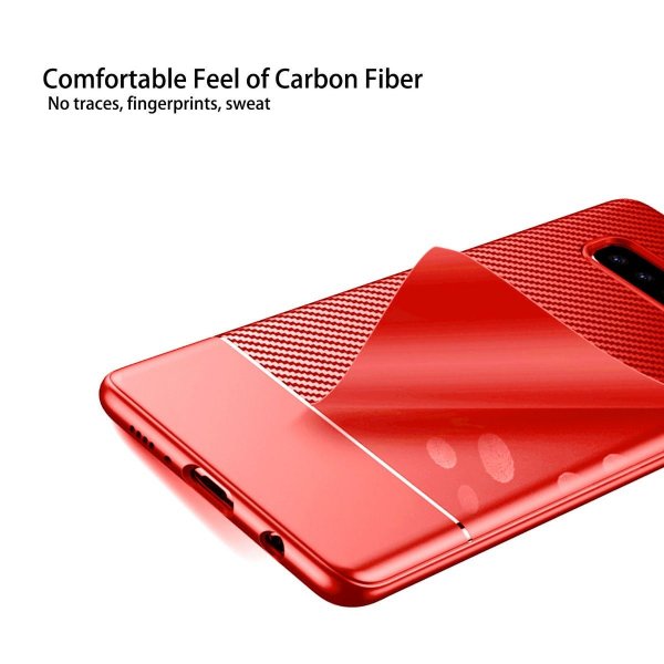 Samsung Galaxy S10E Kuori Hiilikuitukuvio Punainen