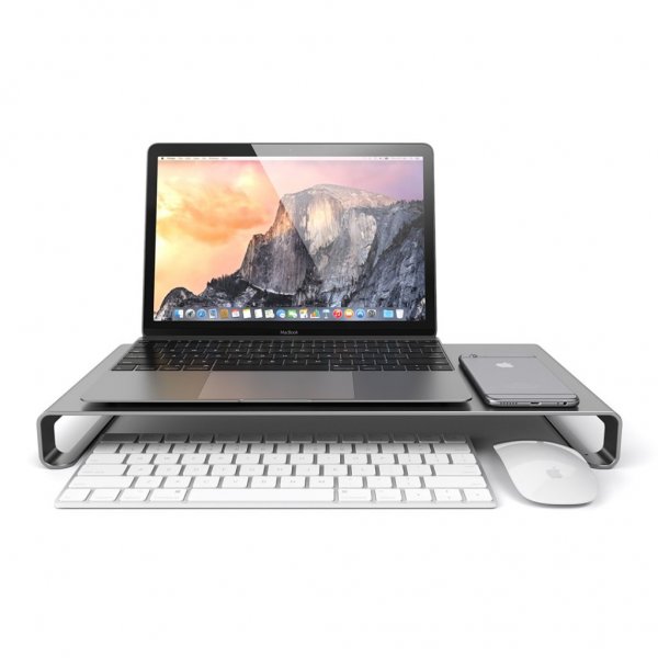 Satechi Aluminum Slim Monitor Stand Harmaa