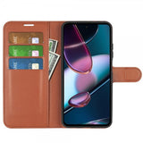 Motorola Edge 30 Kotelo Litsi Ruskea