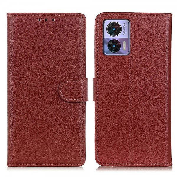 Motorola Edge 30 Neo Kotelo Litsi Ruskea