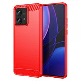 Motorola Edge 40 Neo Kuori Harjattu Hiilikuitutekstuuri Punainen
