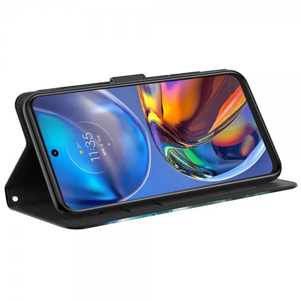 Motorola Moto e22i Kotelo Kuosi Sininen Marmori