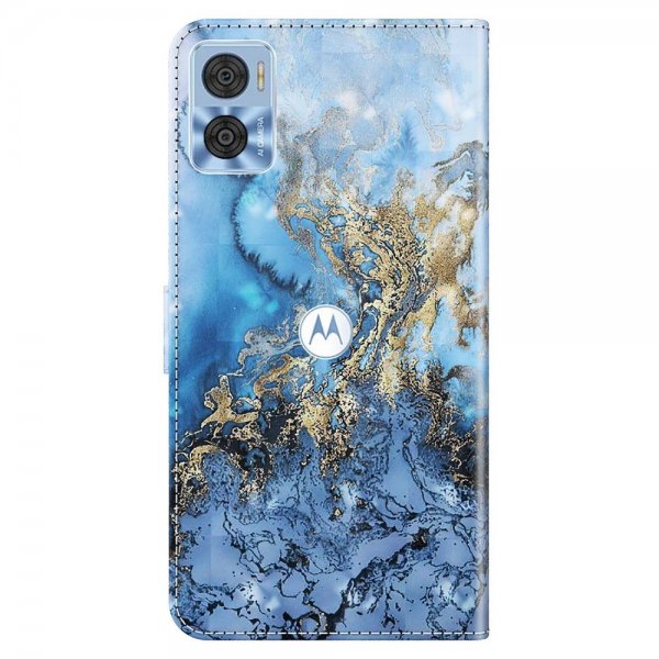 Motorola Moto e22i Kotelo Kuosi Sininen Marmori