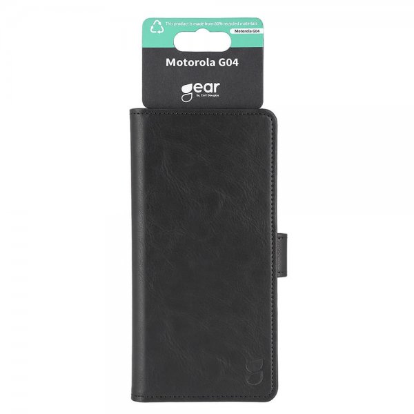 Gear Motorola Moto G04 Kotelo 3 Korttipaikkaa Musta