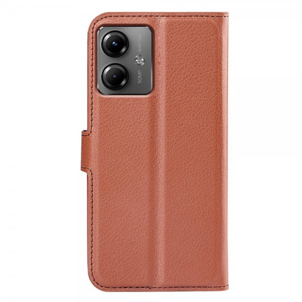 Motorola Moto G14 Suojakotelo Litsi Ruskea