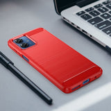 Motorola Moto G14 Kuori Harjattu hiilikuitukuvio Punainen