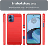 Motorola Moto G14 Kuori Harjattu hiilikuitukuvio Punainen