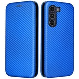Motorola Moto G200 -suojakuori hiilikuitutekstuurilla, sininen