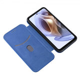 Motorola Moto G200 -suojakuori hiilikuitutekstuurilla, sininen