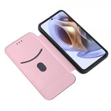 Motorola Moto G200 Hiilikuitukuvioitu suojakuori Ruusukulta