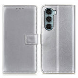 Motorola Moto G200 -kotelo, nahkarakenne, hopea