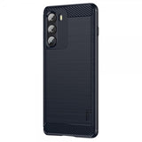 Mofi Motorola Moto G200 Kuori Harjattu hiilikuitukuvio Sininen