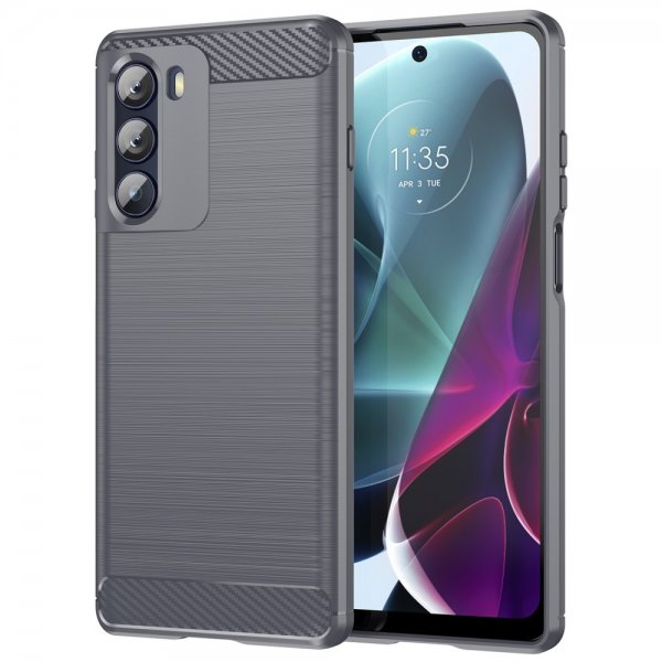 Motorola Moto G200 Kuori Harjattu hiilikuitukuvio Harmaa