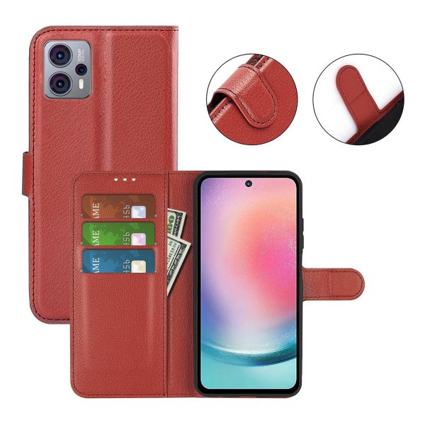 Motorola Moto G23 Kotelo jalustalla Ruskea