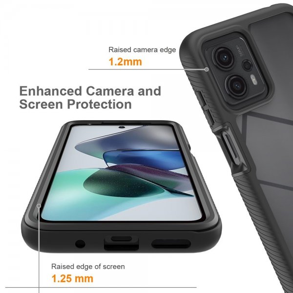 Motorola Moto G23 Kuori sisäänrakennetulla näytönsuojalla Punainen