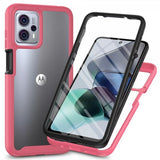 Motorola Moto G23 Kuori sisäänrakennetulla näytönsuojalla Ruusu