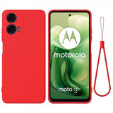 Motorola Moto G24 Power Suojakuori hihnalla, silikoni, punainen