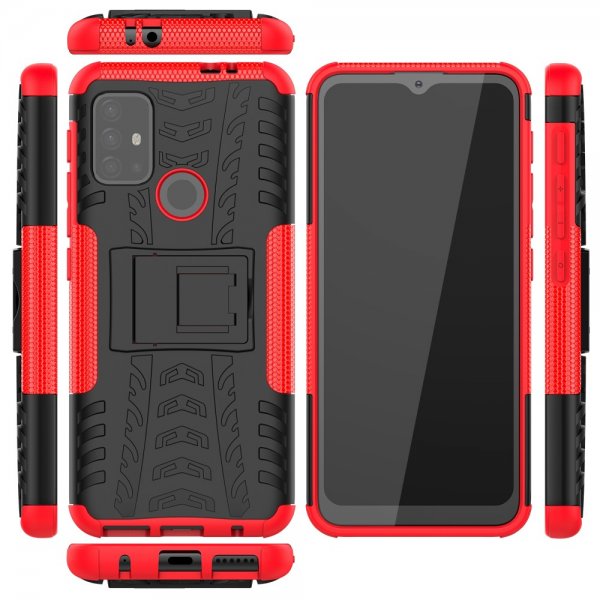 Motorola Moto G30 Kuori Rengaskuvio Jalustatoiminto Punainen