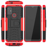 Motorola Moto G30 Kuori Rengaskuvio Jalustatoiminto Punainen