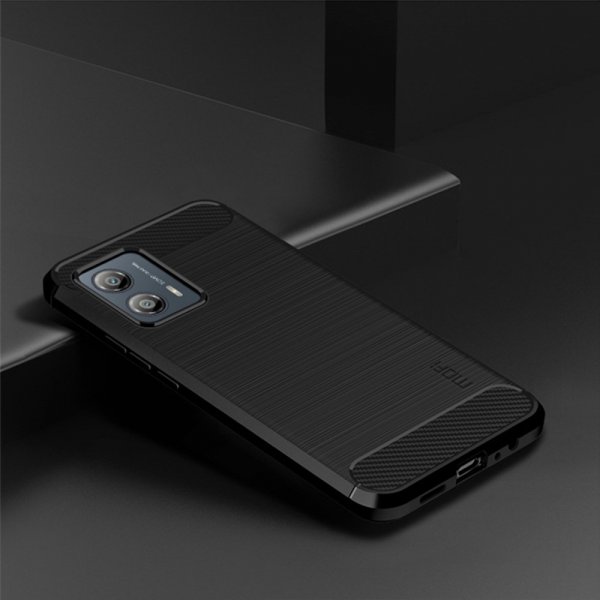 Mofi Motorola Moto G53 5G Kuori Harjattu hiilikuitukuvio Musta