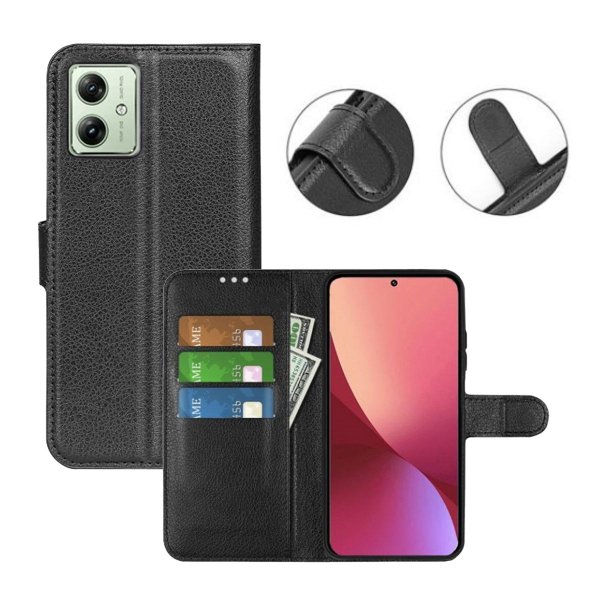 Motorola Moto G54 -suojakotelo jalustalla, musta
