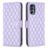 Motorola Moto G62 5G Kotelo Ruutukuvio Violetti