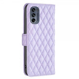 Motorola Moto G62 5G Kotelo Ruutukuvio Violetti