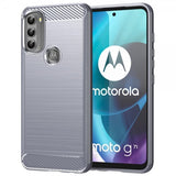 Motorola Moto G71 5G Suojakuori Harjattu Hiilikuitukuvio Harmaa