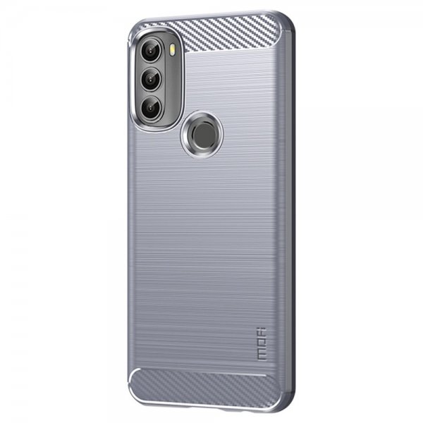 Mofi Motorola Moto G71 5G Kuori Harjattu hiilikuitukuvio Harmaa