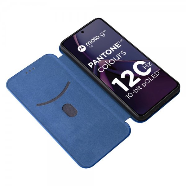 Motorola Moto G84 Kotelo Hiilikuitupinta Sininen