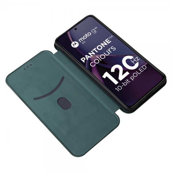 Motorola Moto G84 hiilikuitutekstuuri vihreä suojakotelo