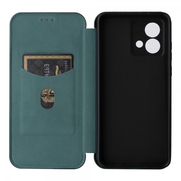 Motorola Moto G84 hiilikuitutekstuuri vihreä suojakotelo