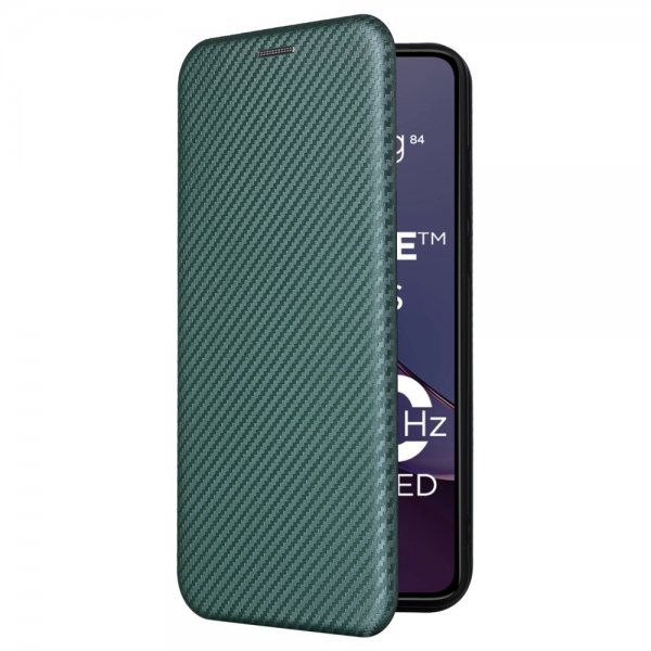 Motorola Moto G84 hiilikuitutekstuuri vihreä suojakotelo