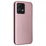 Motorola Moto G84 Hiilikuitukuvioitu Suojakuori Ruusukulta